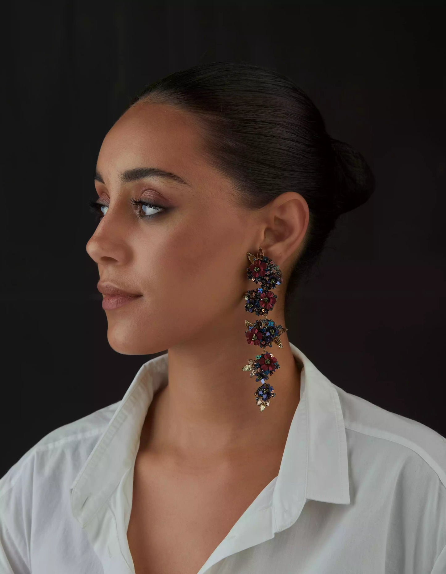 QUARTZ CASCADE EARRINGS - RED