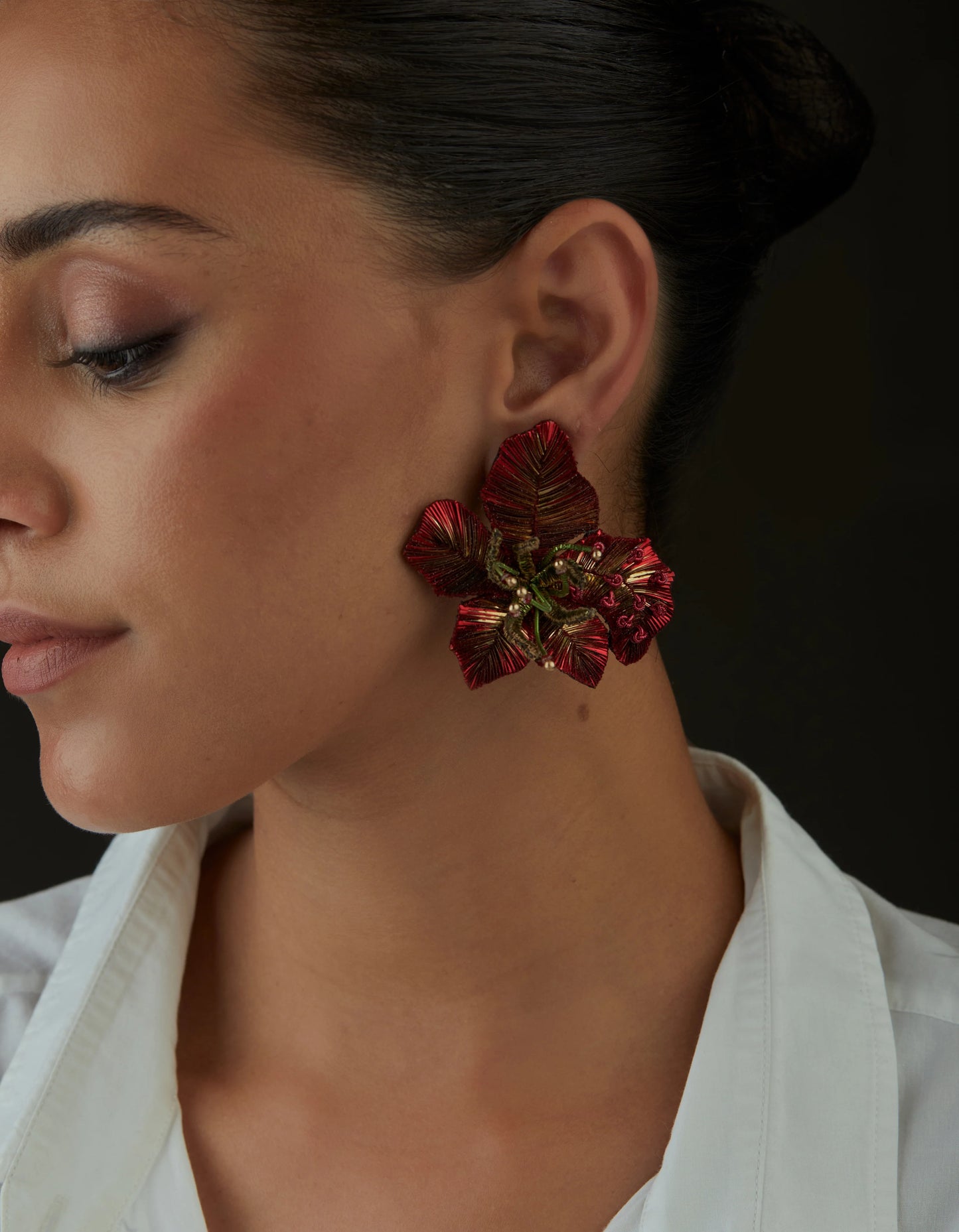 GULMOHAR GRAND EARRINGS - RED