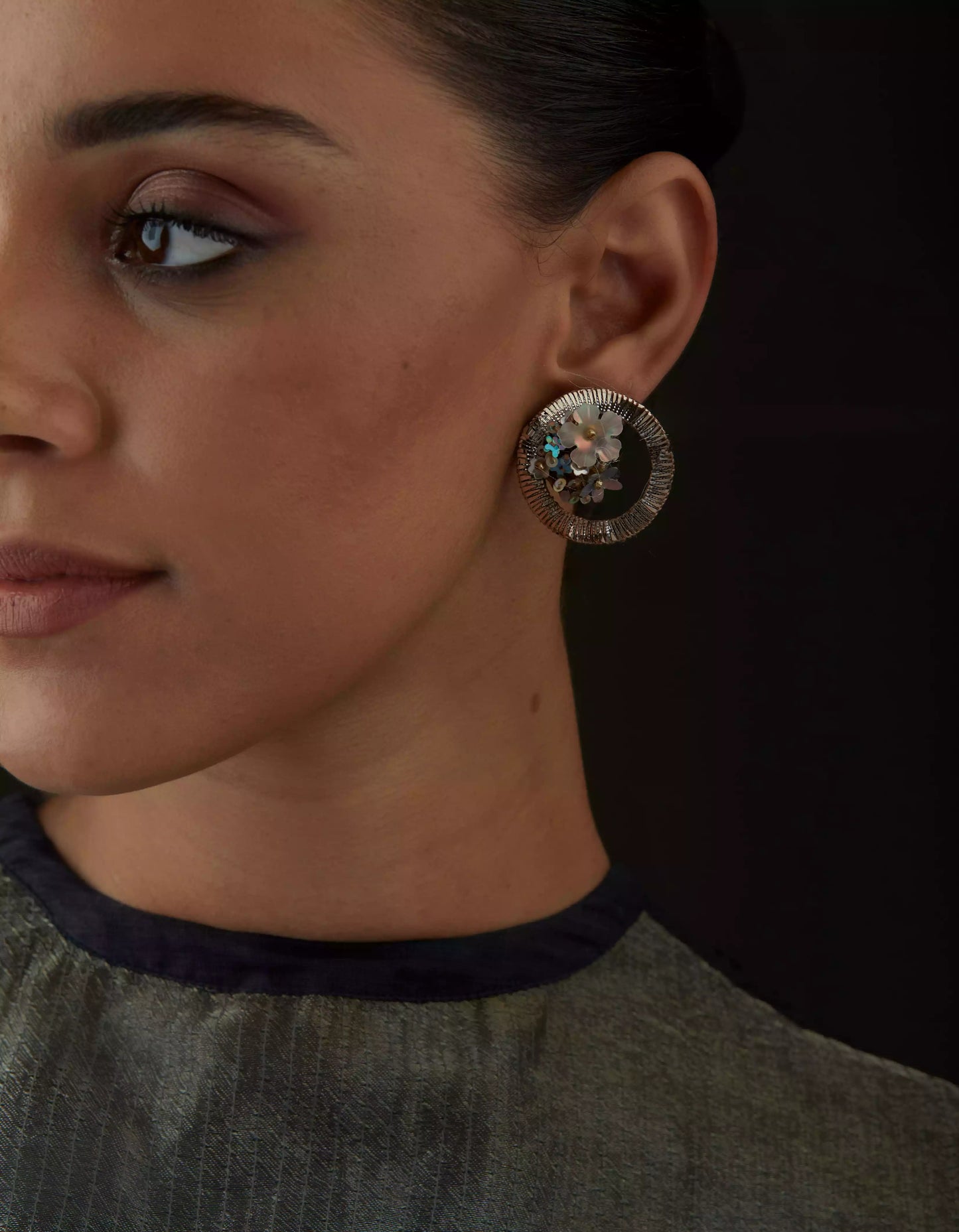 QUARTZ HALO EARRINGS