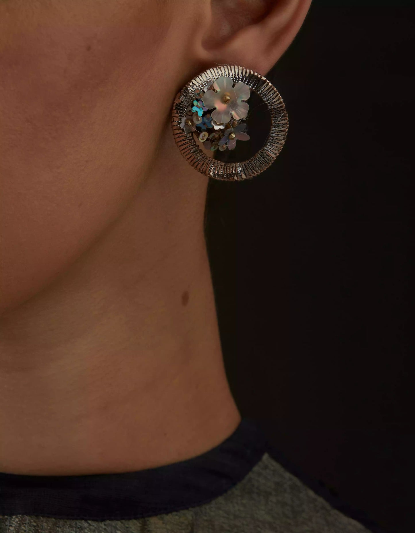 QUARTZ HALO EARRINGS