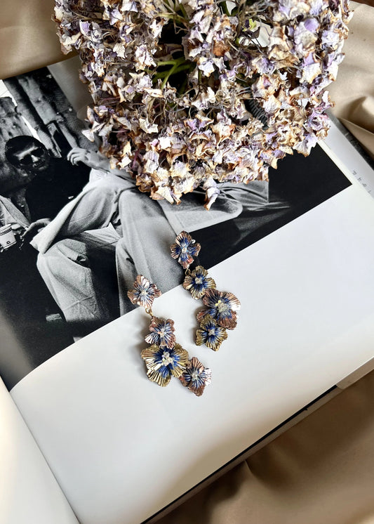 HYDRANGEA RIPPLE QUAD DANGLE EARRING