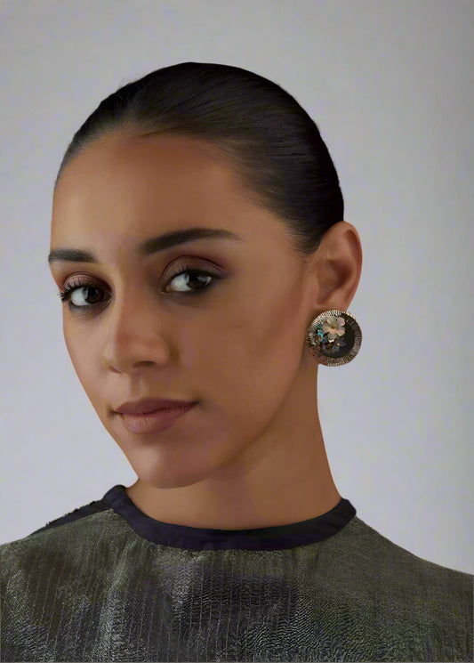 QUARTZ HALO EARRINGS