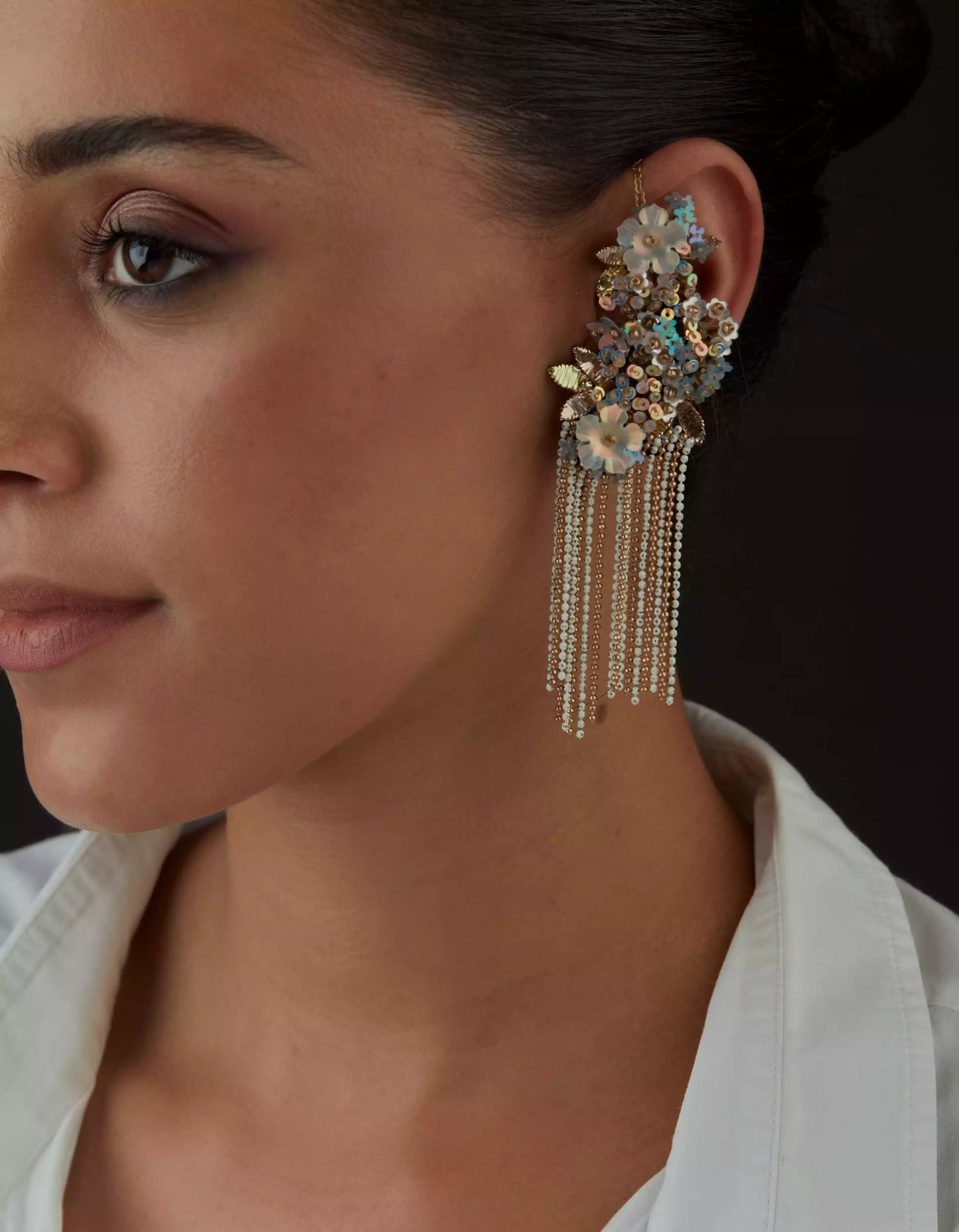 QUARTZ RIPPLE SHIMMY EARCUFFS