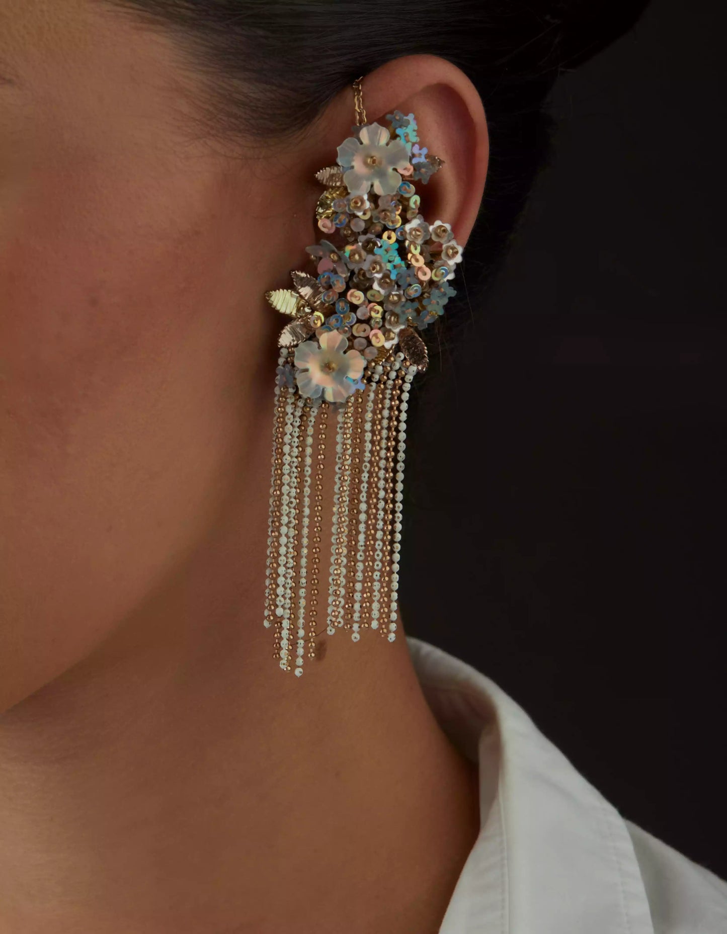 QUARTZ RIPPLE SHIMMY EARCUFFS